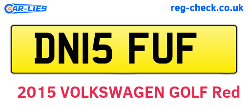 DN15FUF are the vehicle registration plates.