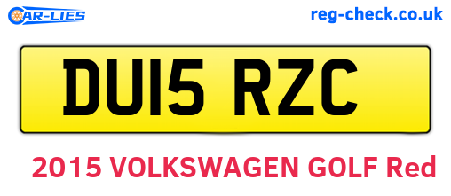 DU15RZC are the vehicle registration plates.