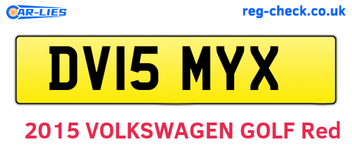DV15MYX are the vehicle registration plates.