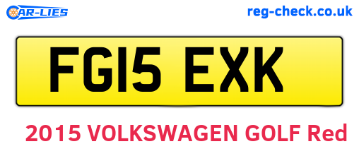 FG15EXK are the vehicle registration plates.