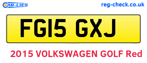 FG15GXJ are the vehicle registration plates.