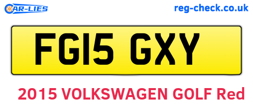 FG15GXY are the vehicle registration plates.