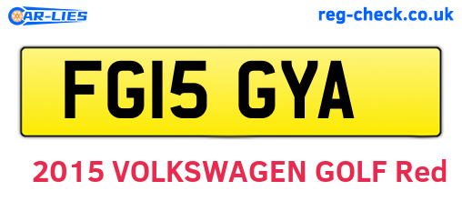 FG15GYA are the vehicle registration plates.