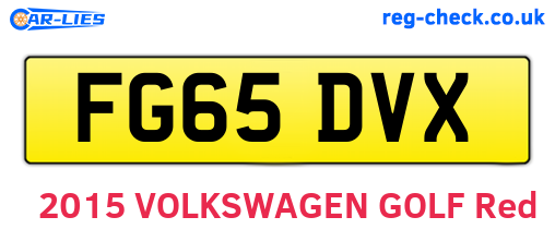 FG65DVX are the vehicle registration plates.