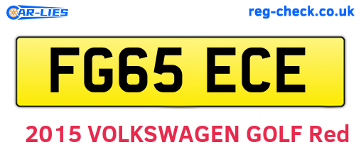 FG65ECE are the vehicle registration plates.