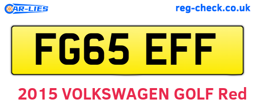 FG65EFF are the vehicle registration plates.