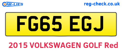 FG65EGJ are the vehicle registration plates.