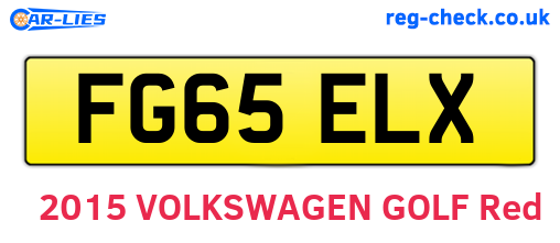 FG65ELX are the vehicle registration plates.