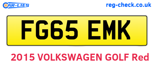 FG65EMK are the vehicle registration plates.