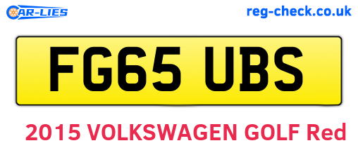 FG65UBS are the vehicle registration plates.