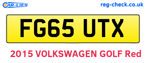 FG65UTX are the vehicle registration plates.