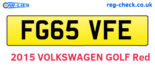 FG65VFE are the vehicle registration plates.