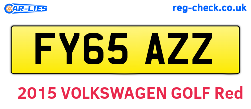 FY65AZZ are the vehicle registration plates.