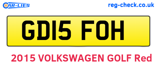 GD15FOH are the vehicle registration plates.