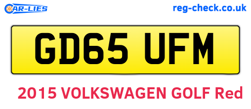 GD65UFM are the vehicle registration plates.