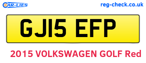 GJ15EFP are the vehicle registration plates.