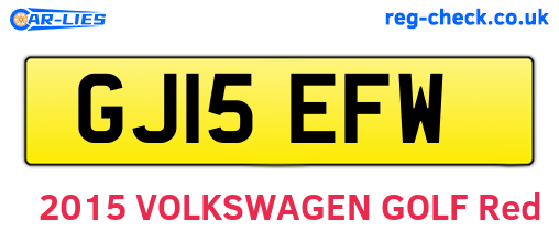 GJ15EFW are the vehicle registration plates.
