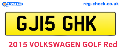 GJ15GHK are the vehicle registration plates.