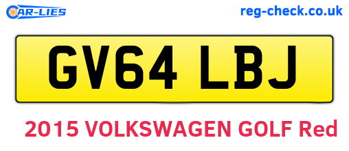 GV64LBJ are the vehicle registration plates.