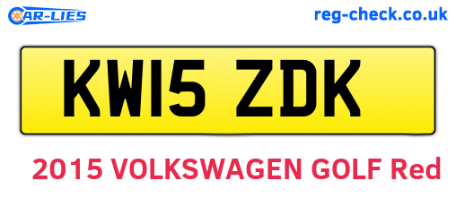 KW15ZDK are the vehicle registration plates.