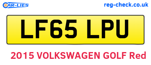 LF65LPU are the vehicle registration plates.
