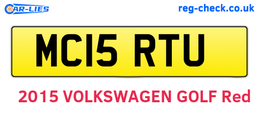 MC15RTU are the vehicle registration plates.