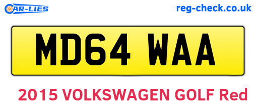 MD64WAA are the vehicle registration plates.