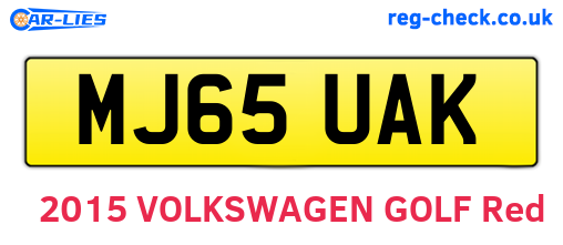 MJ65UAK are the vehicle registration plates.