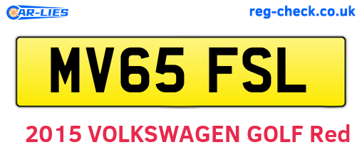 MV65FSL are the vehicle registration plates.