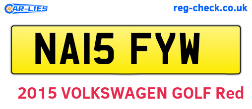 NA15FYW are the vehicle registration plates.