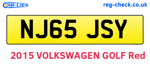 NJ65JSY are the vehicle registration plates.