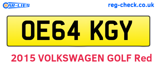 OE64KGY are the vehicle registration plates.
