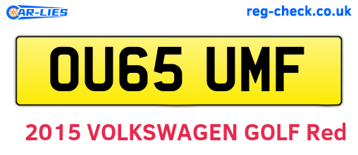 OU65UMF are the vehicle registration plates.