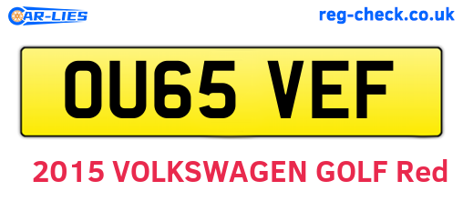 OU65VEF are the vehicle registration plates.