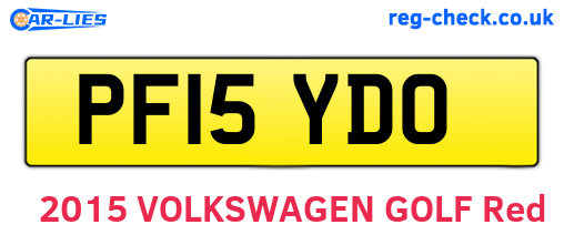 PF15YDO are the vehicle registration plates.