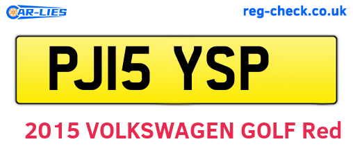 PJ15YSP are the vehicle registration plates.