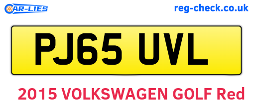 PJ65UVL are the vehicle registration plates.