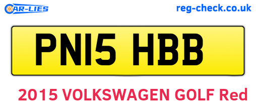 PN15HBB are the vehicle registration plates.