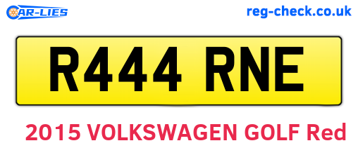 R444RNE are the vehicle registration plates.