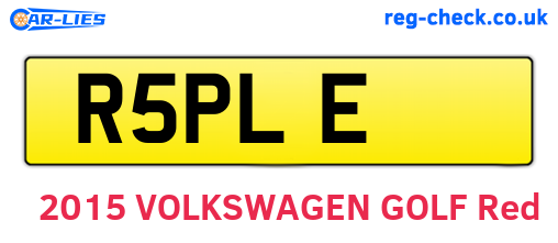 R5PLE are the vehicle registration plates.