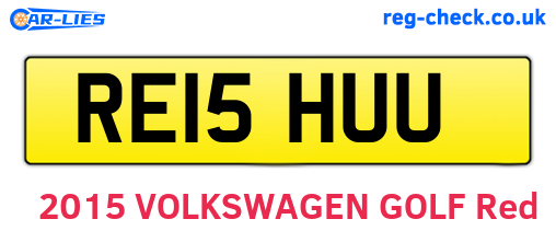 RE15HUU are the vehicle registration plates.