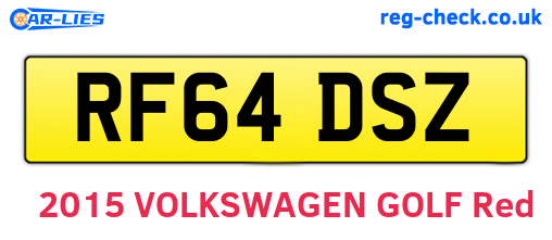 RF64DSZ are the vehicle registration plates.