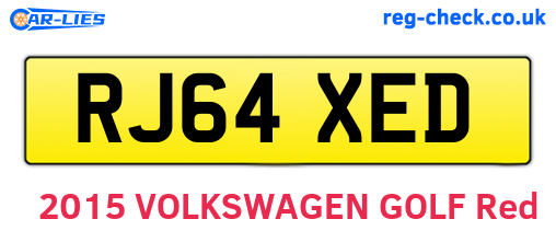 RJ64XED are the vehicle registration plates.