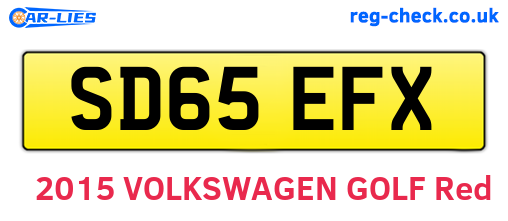 SD65EFX are the vehicle registration plates.
