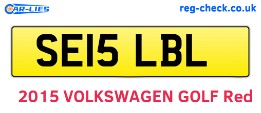 SE15LBL are the vehicle registration plates.