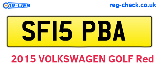 SF15PBA are the vehicle registration plates.