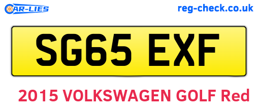 SG65EXF are the vehicle registration plates.