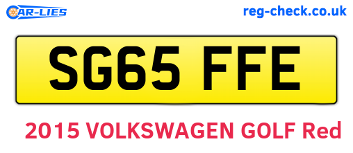 SG65FFE are the vehicle registration plates.