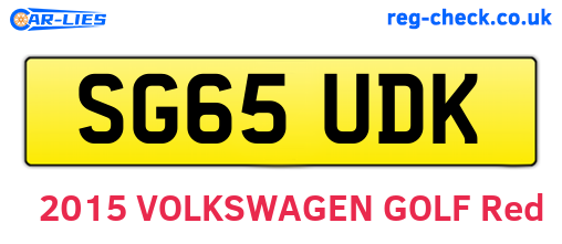 SG65UDK are the vehicle registration plates.