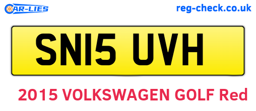 SN15UVH are the vehicle registration plates.